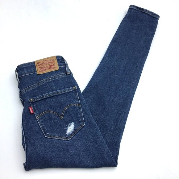 Levi's 721 Women's Skinny Jeans High Rise Distressed Stretch size 24 length 27" - Picture 1 of 9